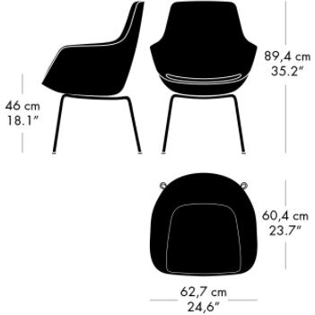 Fritz Hansen Little Giraffe Fotel Black Base Capture, niebieski