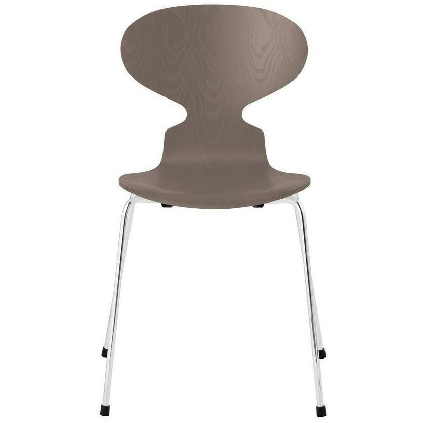 Fritz Hansen Ant Chair Dyed Ash Deep Clay Bowl, Chromed Steel Base