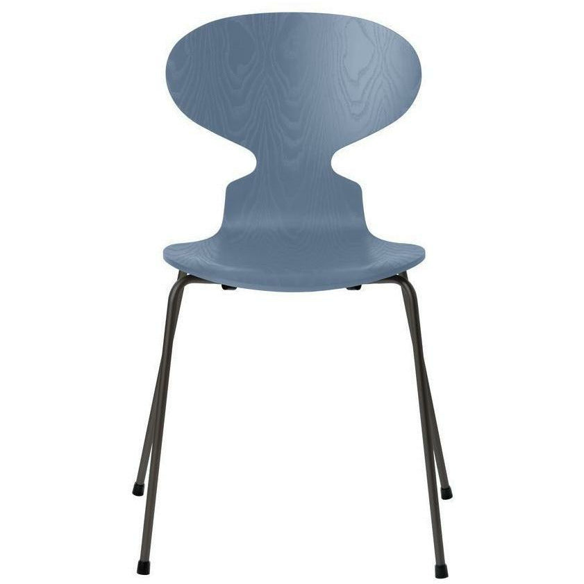 Fritz Hansen Ant Chair Dyed Ash Dusk Blue Bowl, Warm Graphite Base