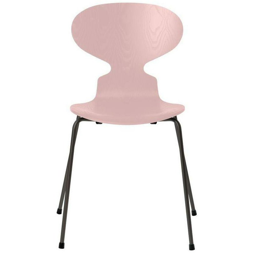 Fritz Hansen Ant Chair Dyed Ash Pale Rose Bowl, Warm Graphite Base