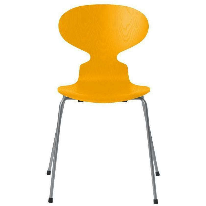 Fritz Hansen Ant Chair Colored Ash True Yellow Bowl, Silver Grey Base