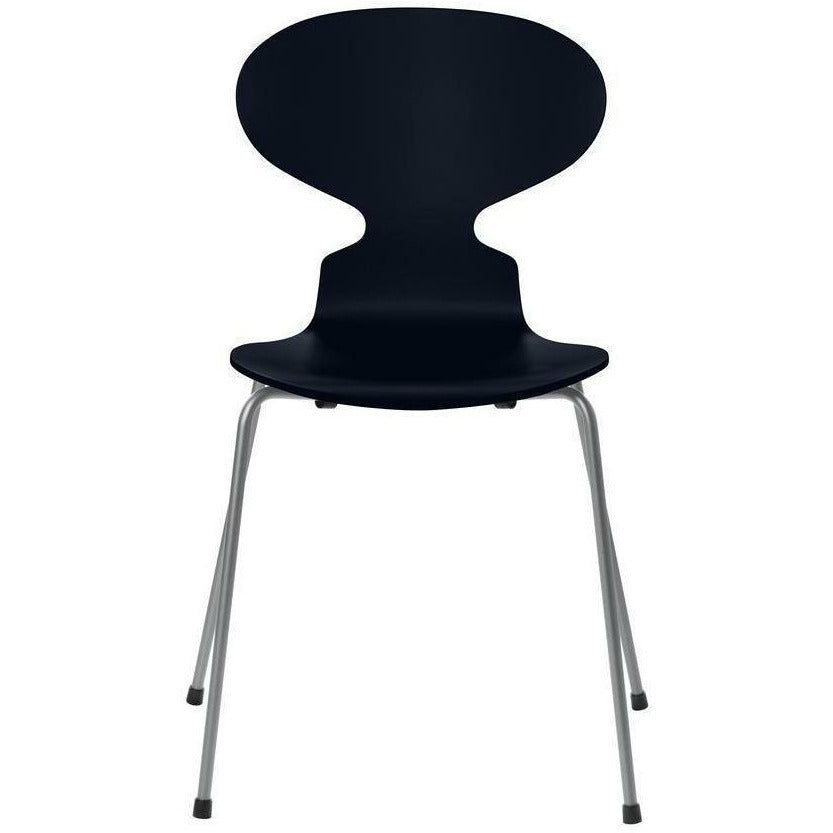Fritz Hansen Ant Chair Lacquered Midnight Blue Shell, Silver Grey Base
