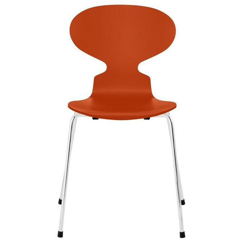 Fritz Hansen Ant Chair Lacquered Paradise Orange Bowl, Chrome Plated Steel Base