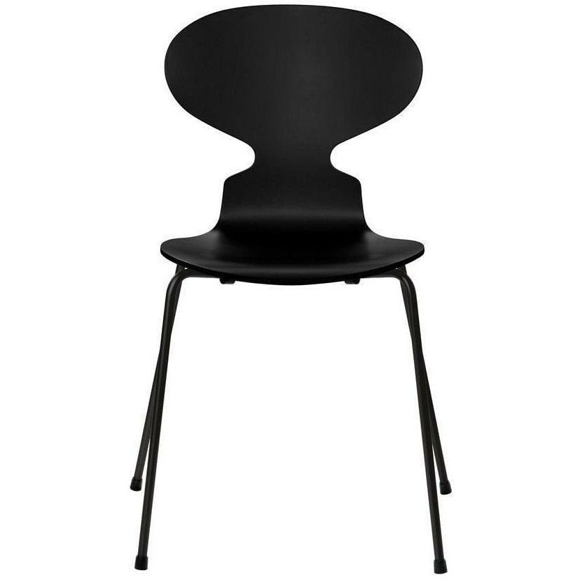 Fritz Hansen Ant Chair Lacquered Black Shell, Black Base