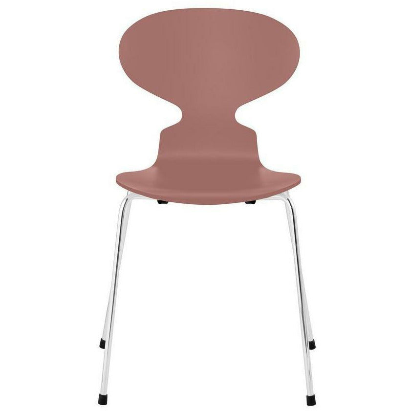 Fritz Hansen Ant Chair Lacquered Wild Rose Bowl, Chromed Steel Base