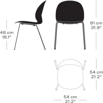 Fritz Hansen N02 Recycle krzesło monochromatyczne 4 nogi, ciemnopomarańczowe