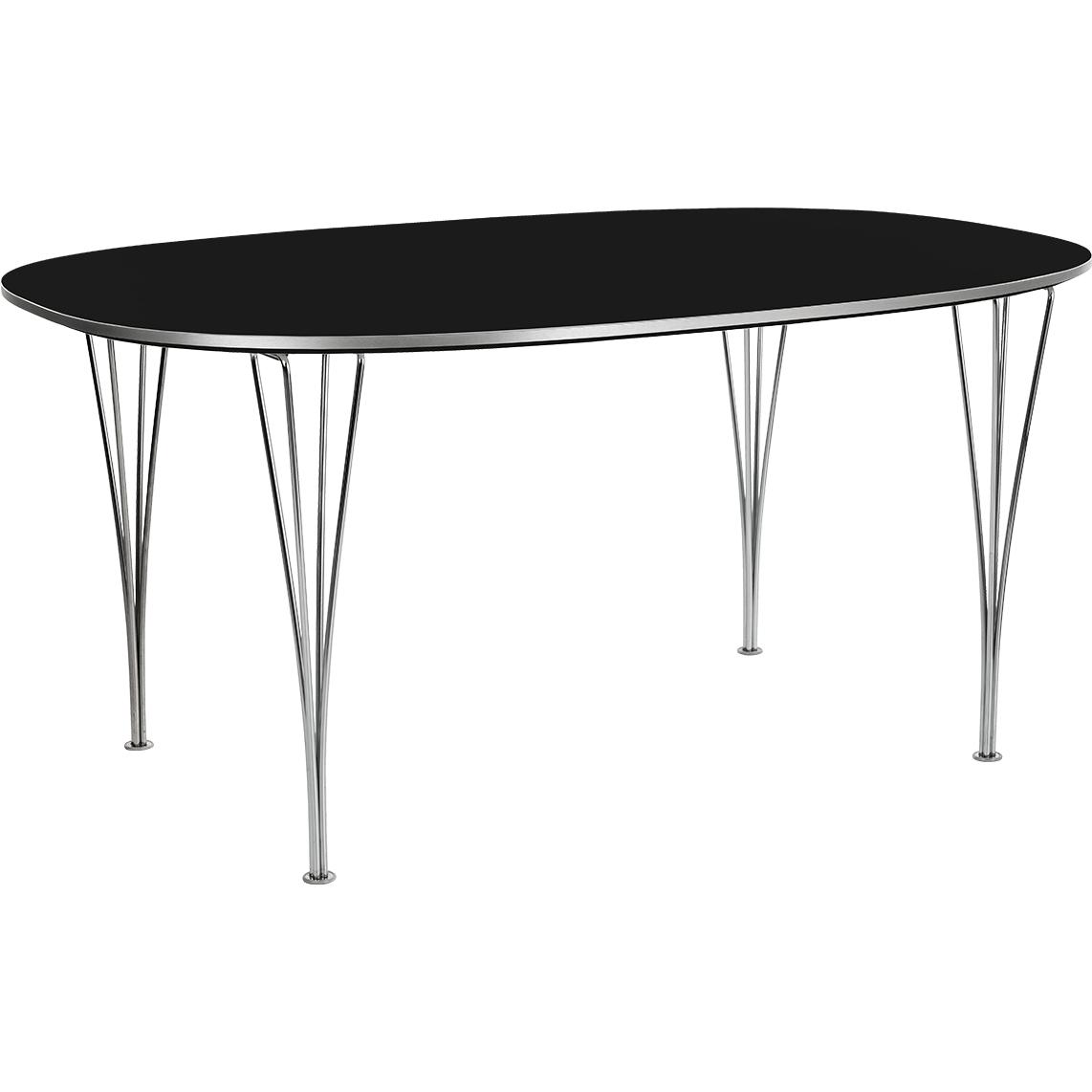 Fritz Hansen Super Ellipse Table 120 X180 Cm, Black Laminate