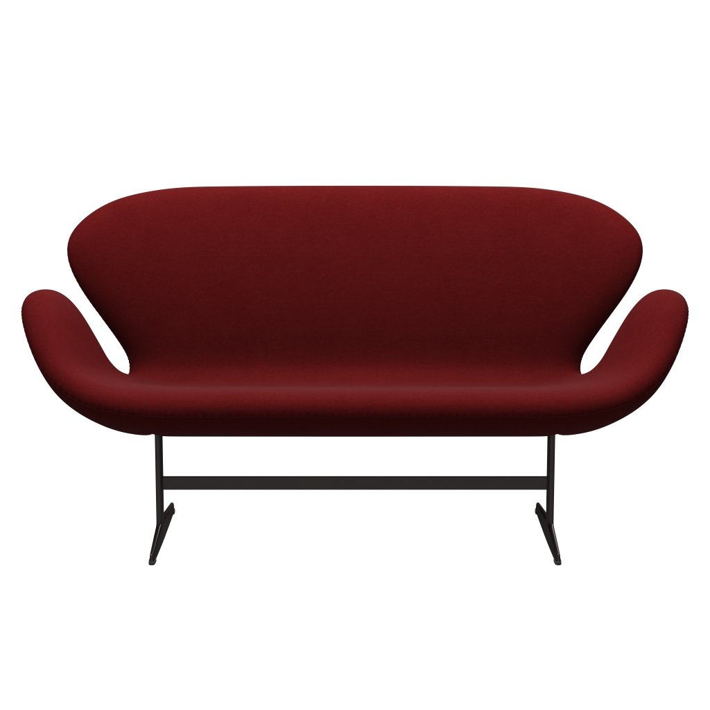 Fritz Hansen Swan Sofa 2 osobę, brązowy brąz/Comfort Dark Red (01153)