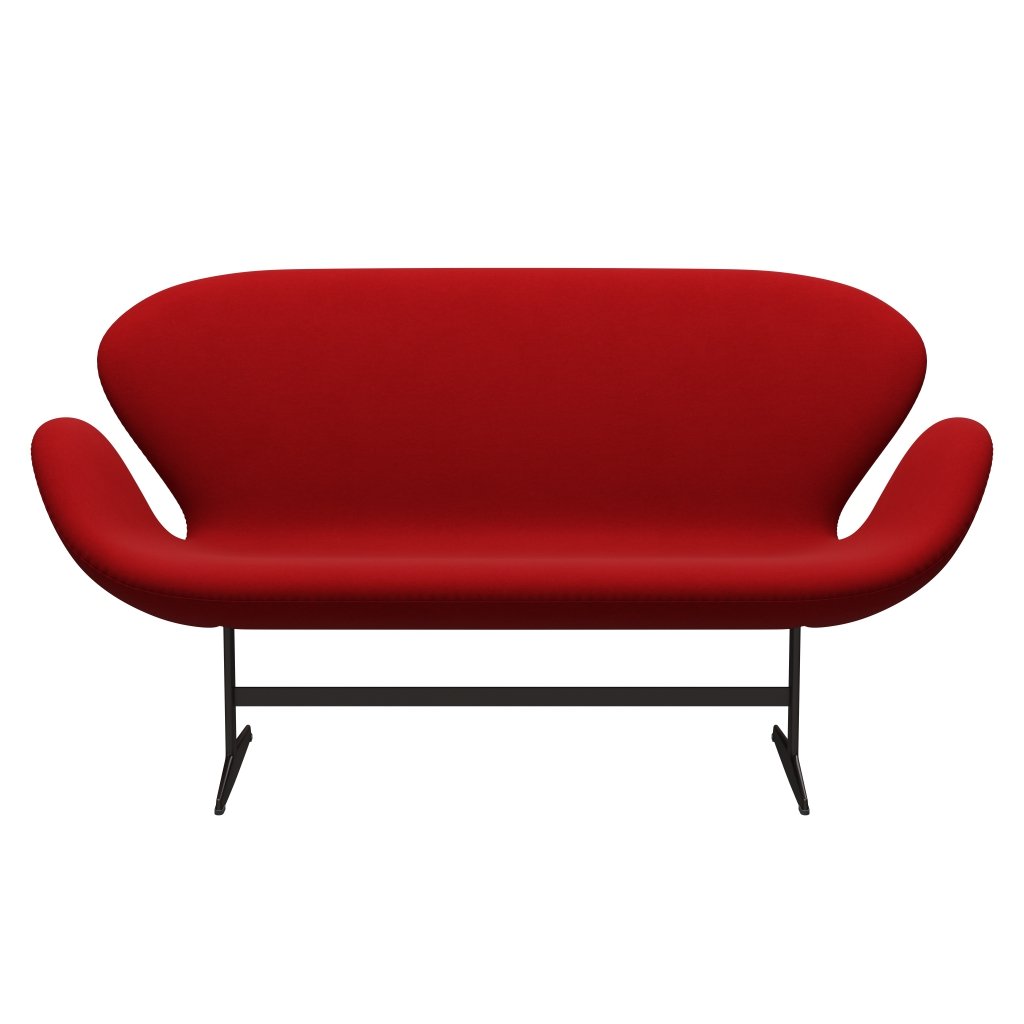 Fritz Hansen Swan Sofa 2 osobę, brązowy brąz/komfort czerwony (01414)