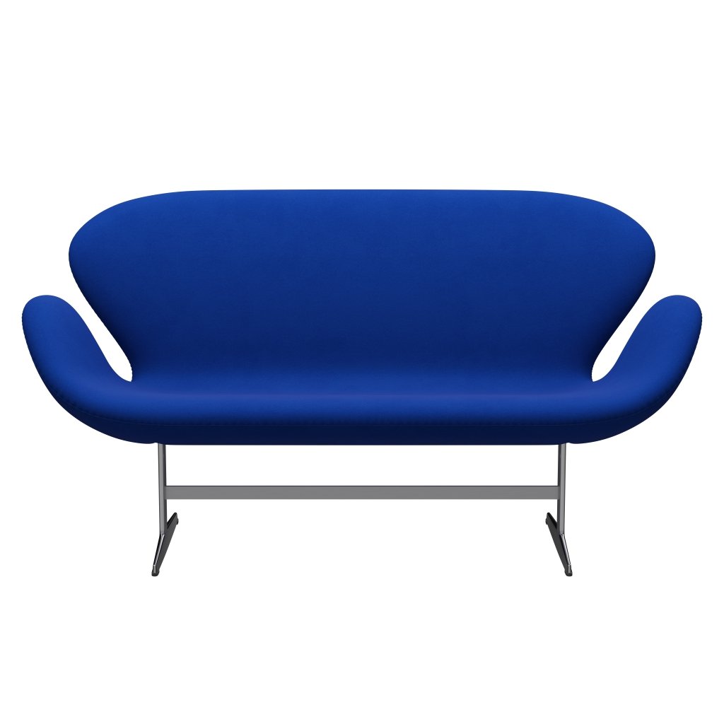 Fritz Hansen Swan Sofa 2, satynowy szczotkowany aluminium/komfort niebieski (00035)