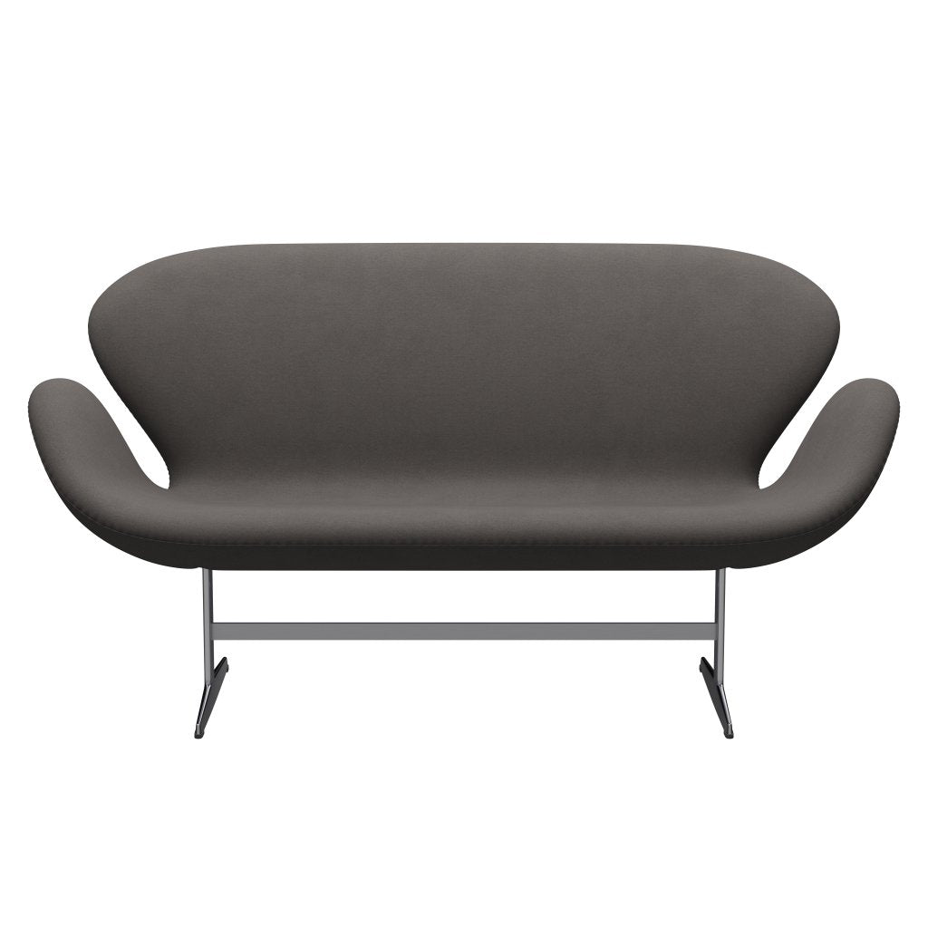 Fritz Hansen Swan Sofa 2, satynowy szczotkowany aluminium/komfort ciemnoszary (60008)