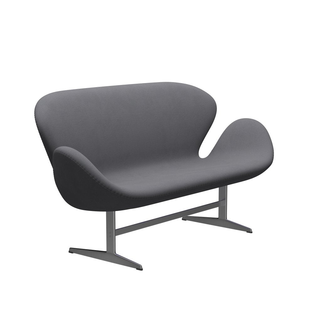 Fritz Hansen Swan Sofa 2, satynowy szczotkowany aluminium/komfort szary (01012)