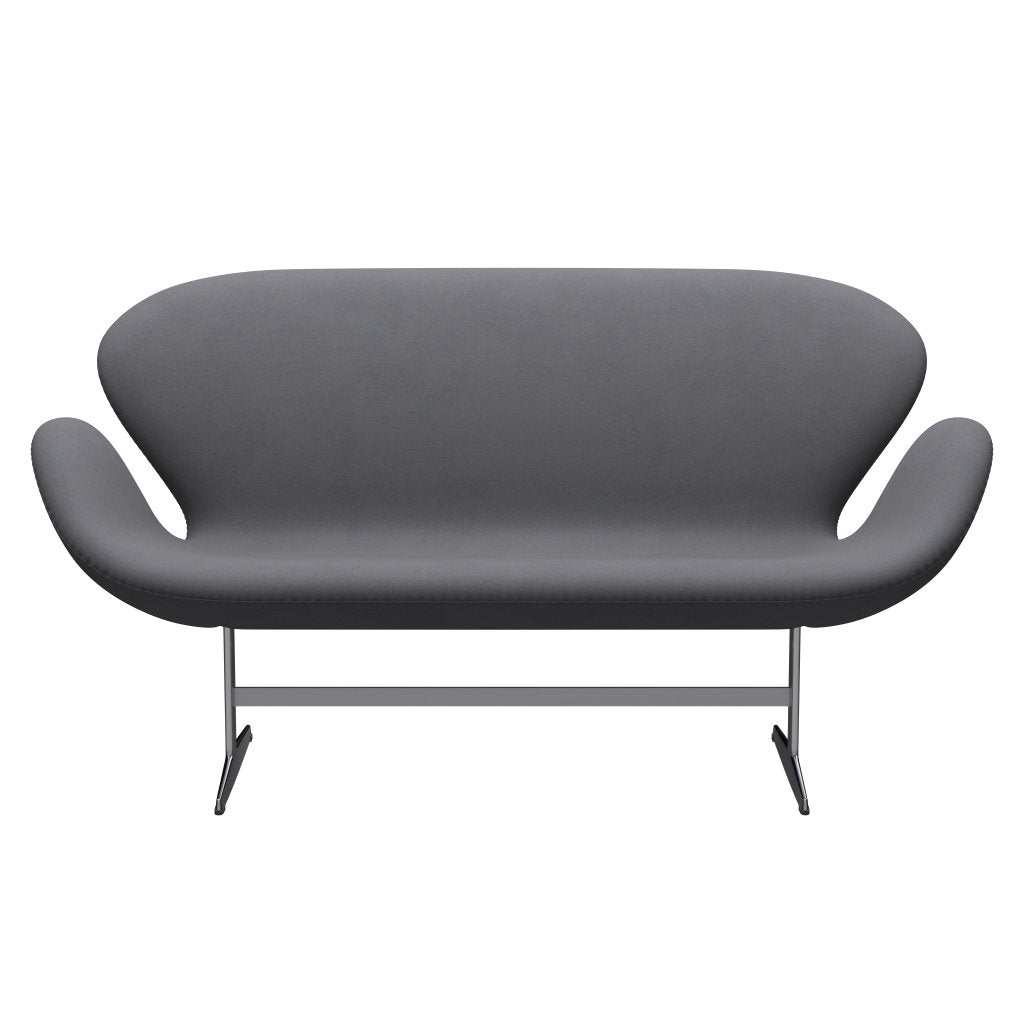 Fritz Hansen Swan Sofa 2, satynowy szczotkowany aluminium/komfort szary (01012)