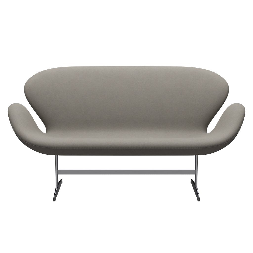 Fritz Hansen Swan Sofa 2, satynowy szczotkowany aluminium/komfort szary (60003)