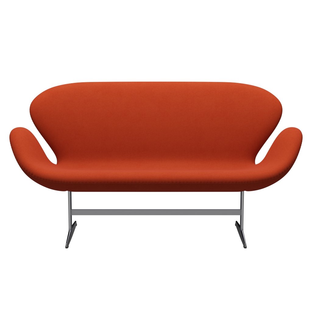 Fritz Hansen Swan Sofa 2 osobę, satynowe szczotkowane aluminium/komfort Rust Rust (09055)