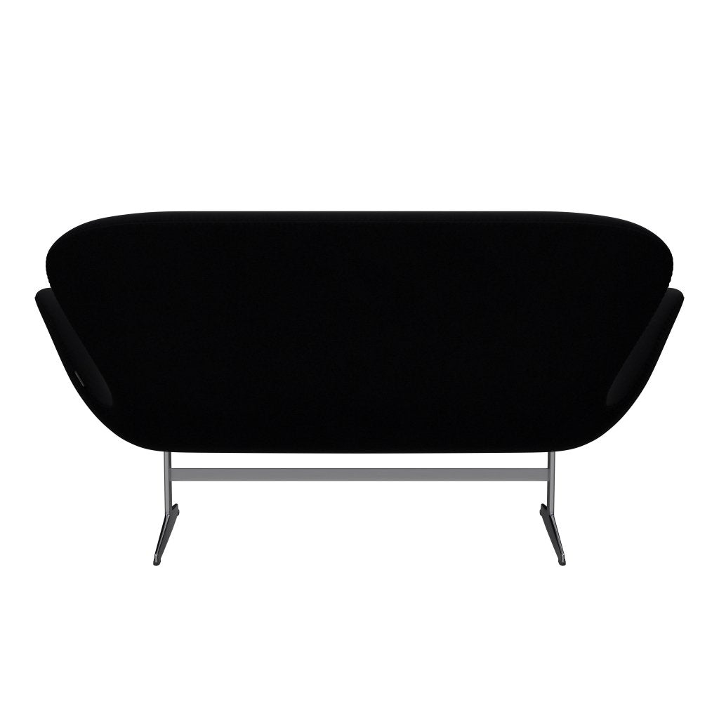 Fritz Hansen Swan Sofa 2, satynowy szczotkowany aluminium/komfort czarny (00050)