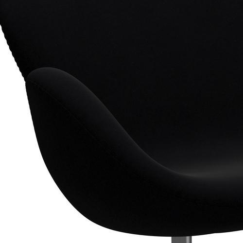 Fritz Hansen Swan Sofa 2 Seater, Satin Brushed Aluminium/Comfort Black (00050)