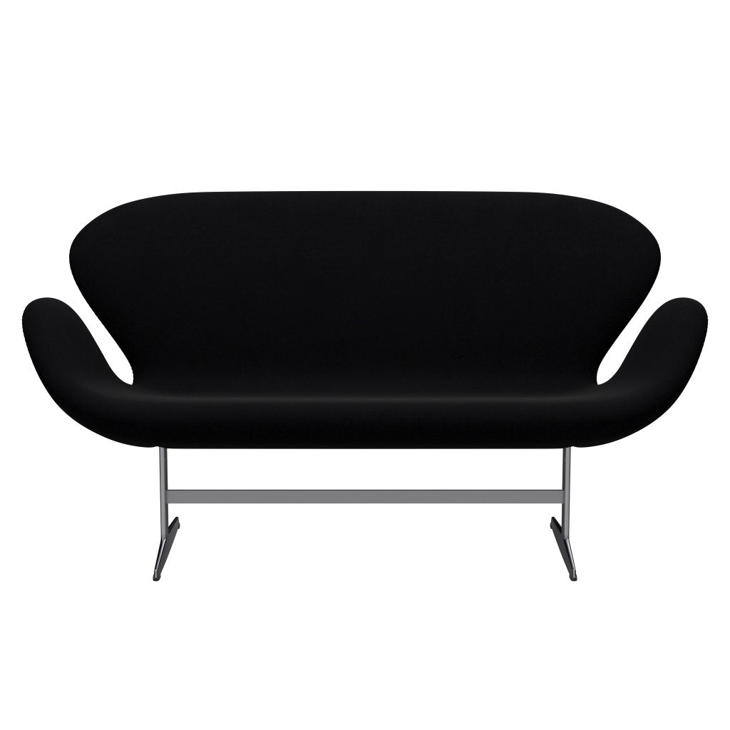 Fritz Hansen Swan Sofa 2, satynowy szczotkowany aluminium/komfort czarny (00050)