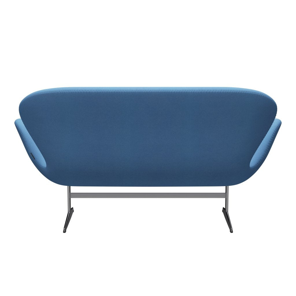 Fritz Hansen Swan Sofa 2 Seater, Satin Brushed Aluminium/Divina Light Blue (712)