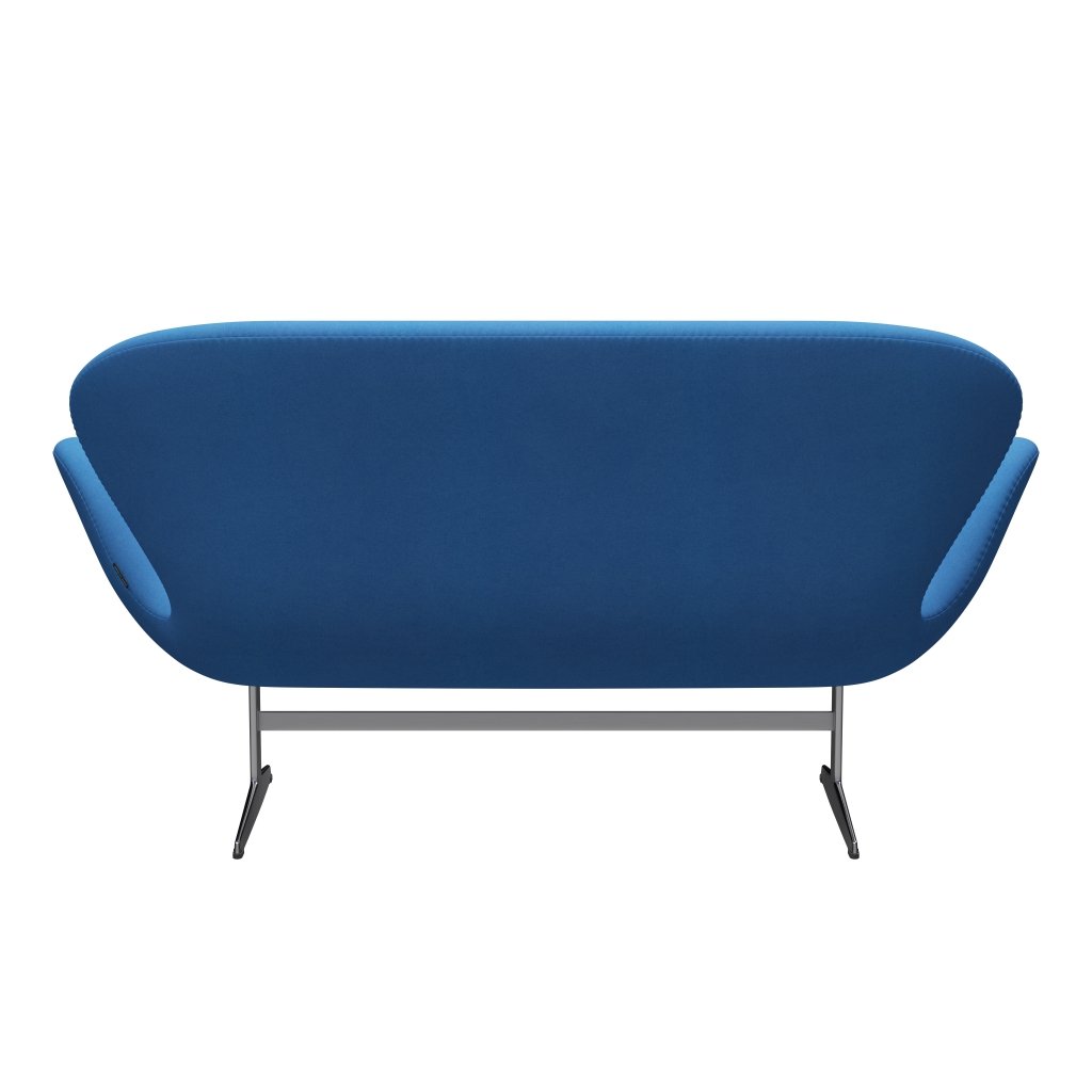 Fritz Hansen Swan Sofa 2, satynowy szczotkowany aluminium/Divina jasnoniebieski (742)