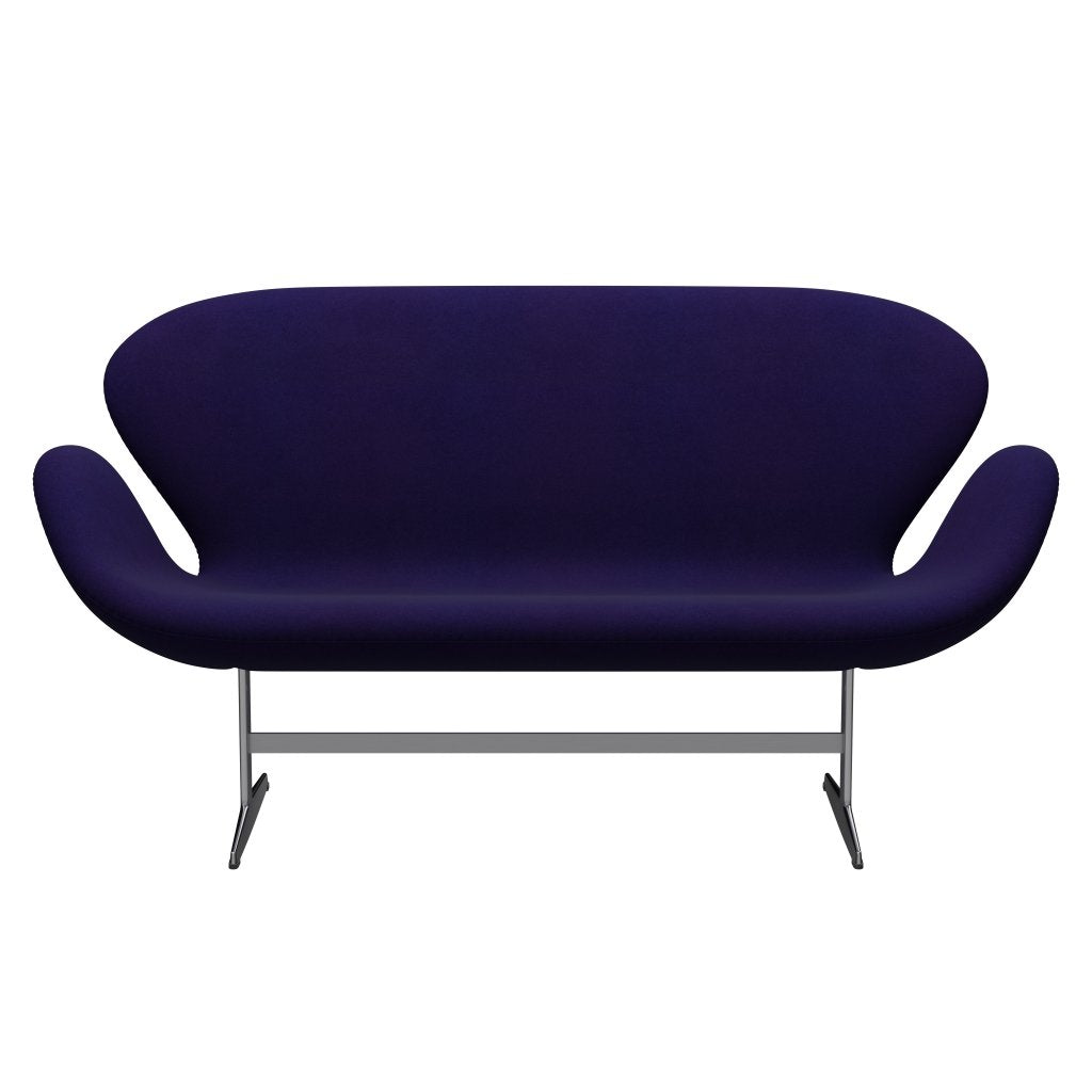 Fritz Hansen Swan Sofa 2, satynowy szczotkowany aluminium/divina Violet Dark (692)