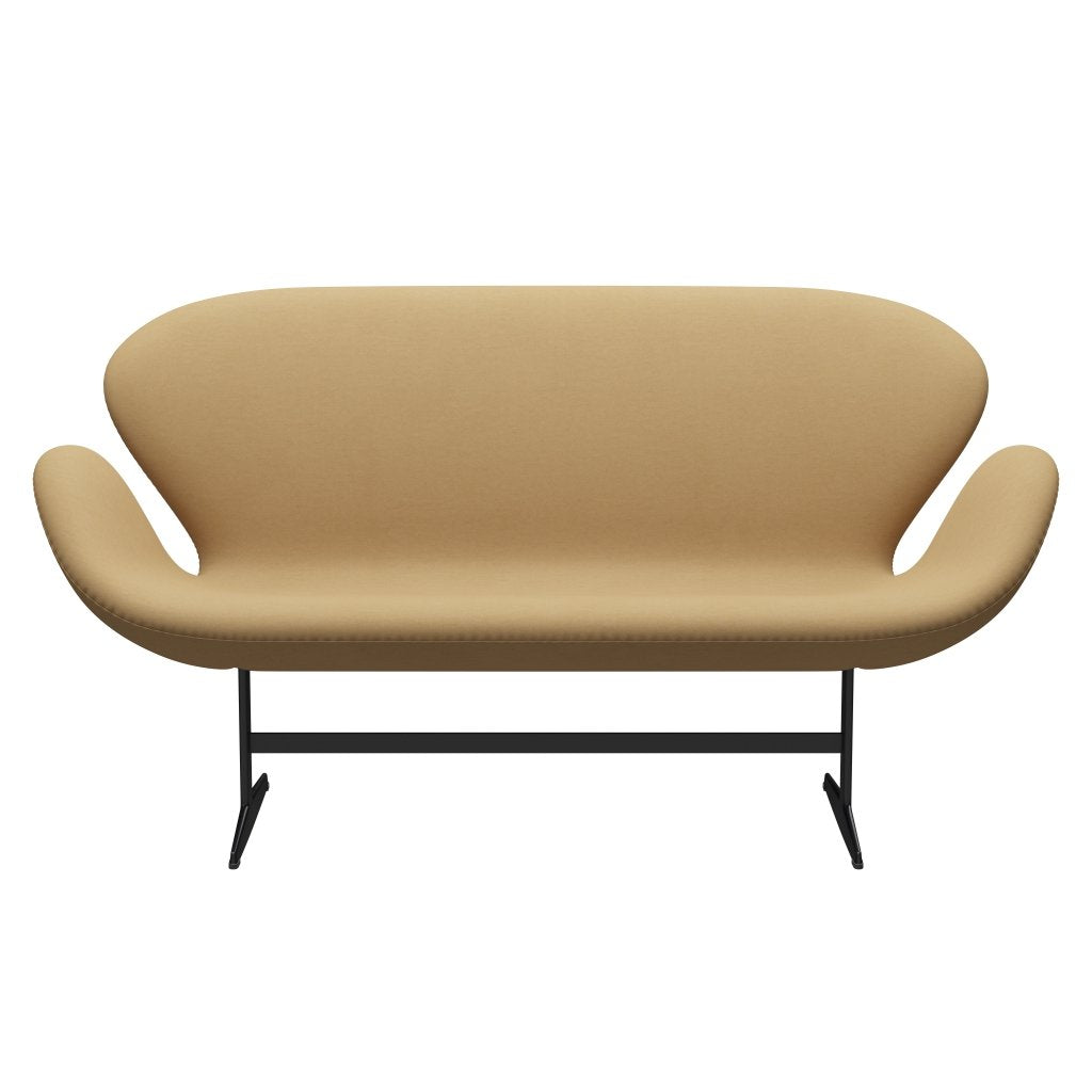 Fritz Hansen Swan Sofa 2 osobę, czarny lakier/komfort beżowy (00280)