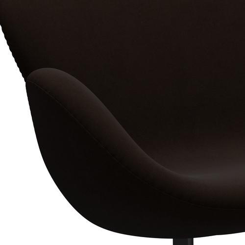 Fritz Hansen Swan Sofa 2 Seater, Black Lacquered/Comfort Brown (01566)