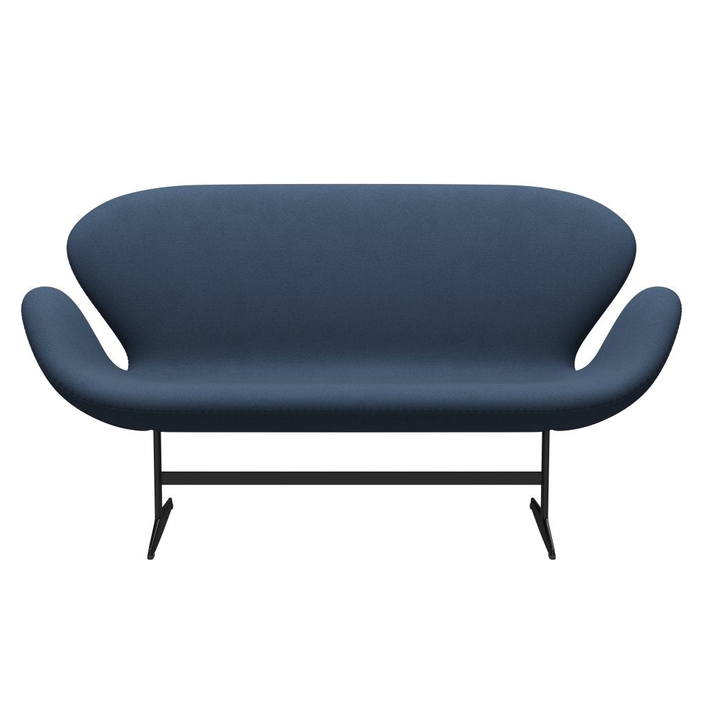 Fritz Hansen Swan Sofa 2 osobę, czarny lakier/komfort ciemnoszary (09074)