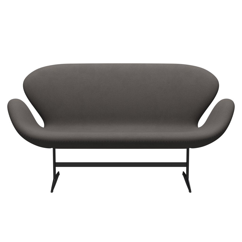 Fritz Hansen Swan Sofa 2 Seater, Black Lacquered/Comfort Dark Grey (60008)