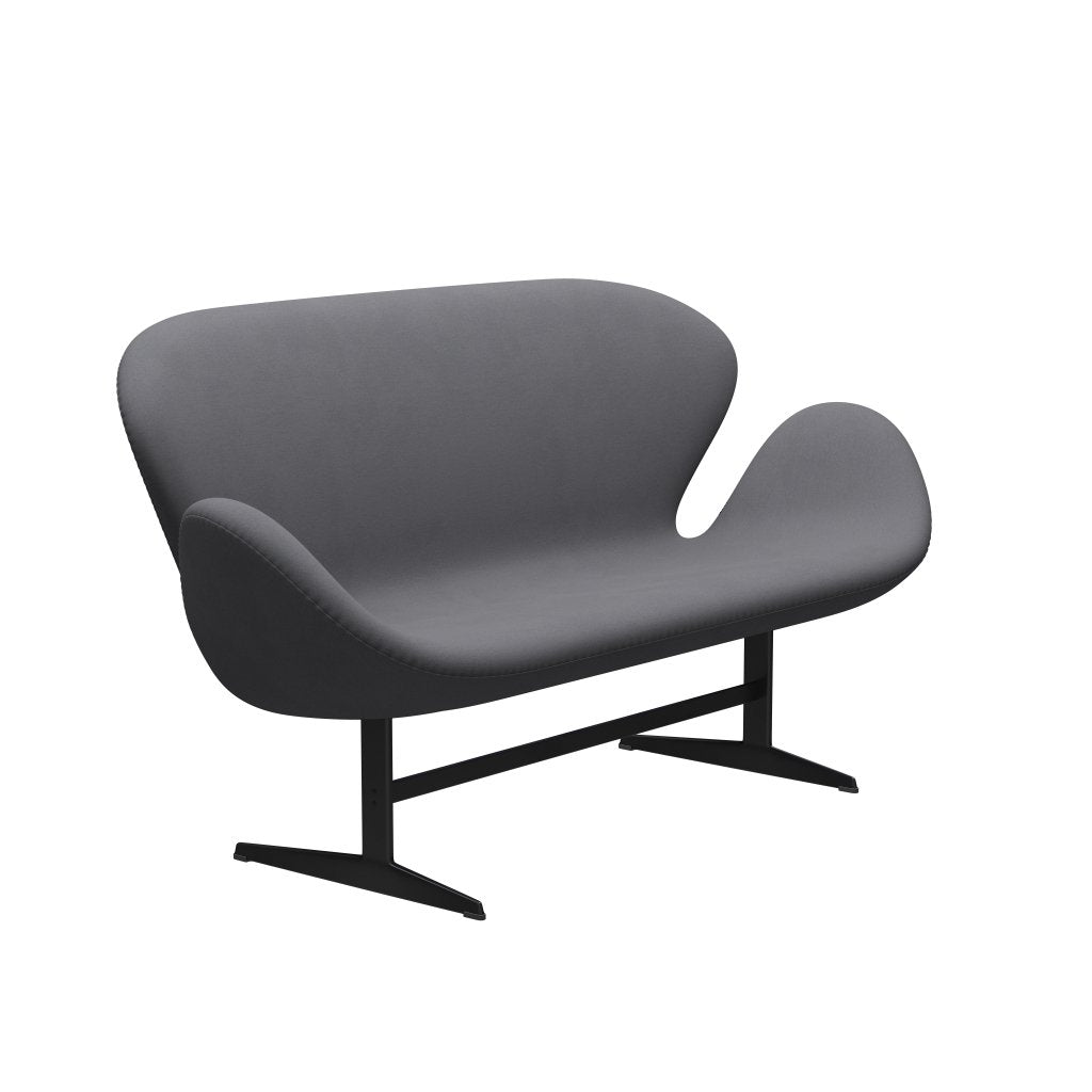 Fritz Hansen Swan Sofa 2 Seater, Black Lacquered/Comfort Grey (01012)