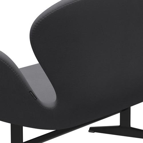 Fritz Hansen Swan Sofa 2 osobę, czarny lakier/komfort szary (01012)