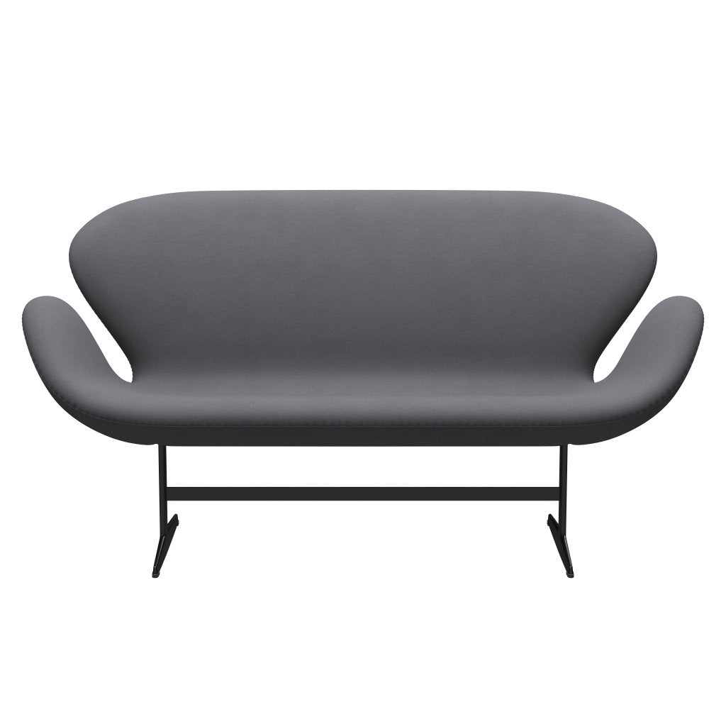 Fritz Hansen Swan Sofa 2 osobę, czarny lakier/komfort szary (01012)