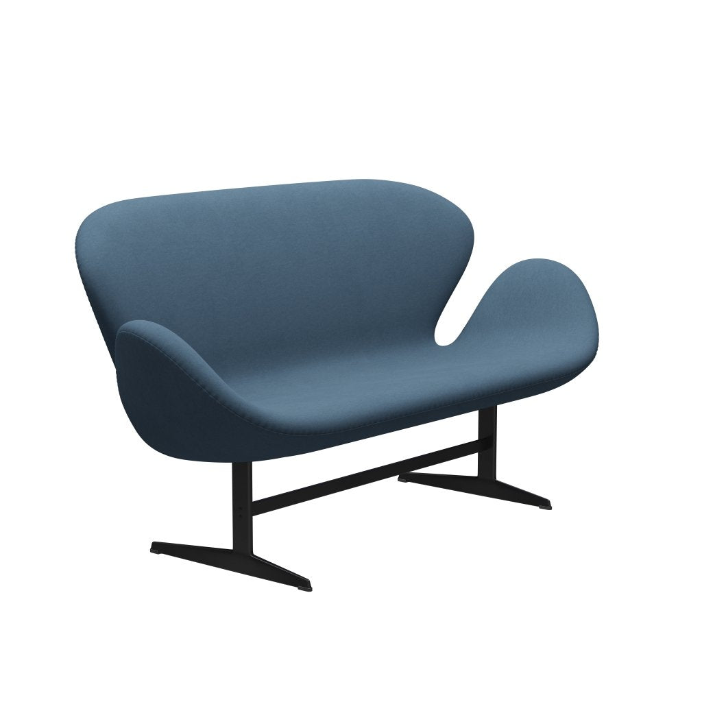 Fritz Hansen Swan Sofa 2 osobę, czarny lakier/komfort szary (01160)