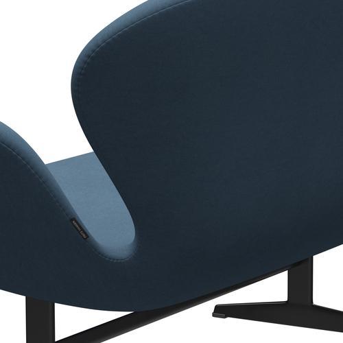 Fritz Hansen Swan Sofa 2 osobę, czarny lakier/komfort szary (01160)