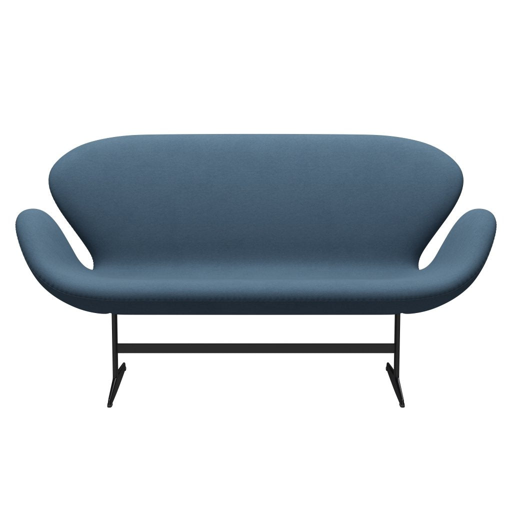 Fritz Hansen Swan Sofa 2 osobę, czarny lakier/komfort szary (01160)