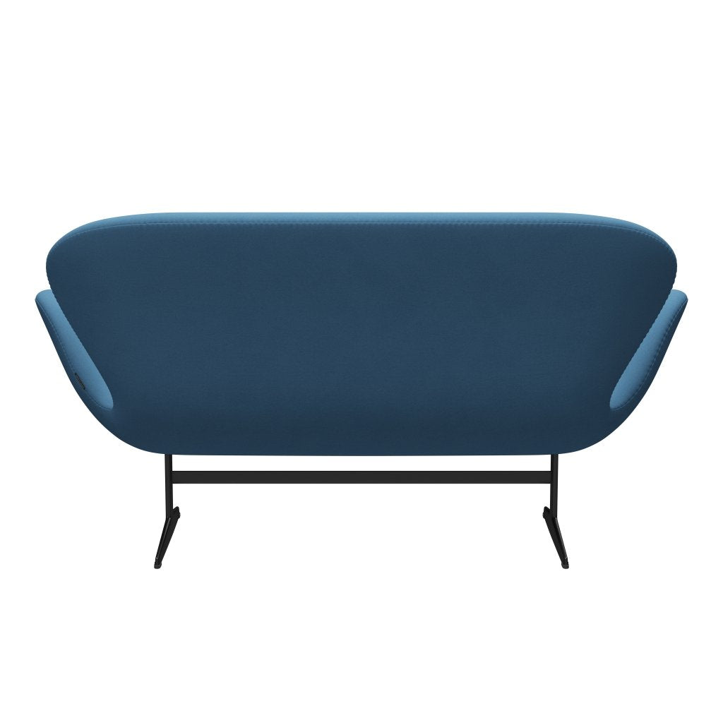 Fritz Hansen Swan Sofa 2 osobę, czarny lakier/komfort jasnoniebieski (01124)