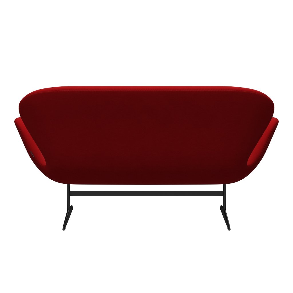 Fritz Hansen Swan Sofa 2 osobę, czarny lakier/komfort czerwony (01414)