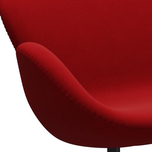 Fritz Hansen Swan Sofa 2 Seater, Black Lacquered/Comfort Red (01414)