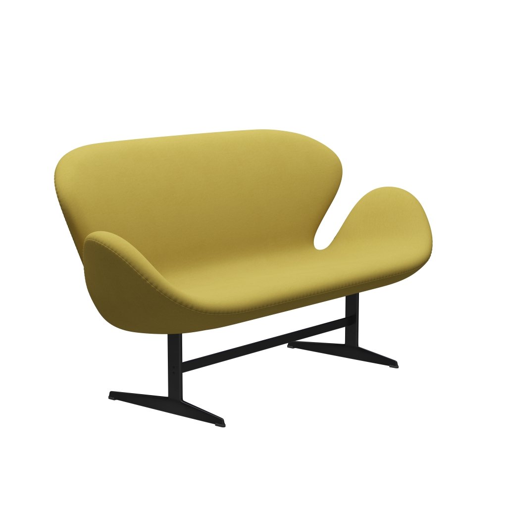 Fritz Hansen Swan Sofa 2 osobę, czarny lakier/komfort piasku (01049)