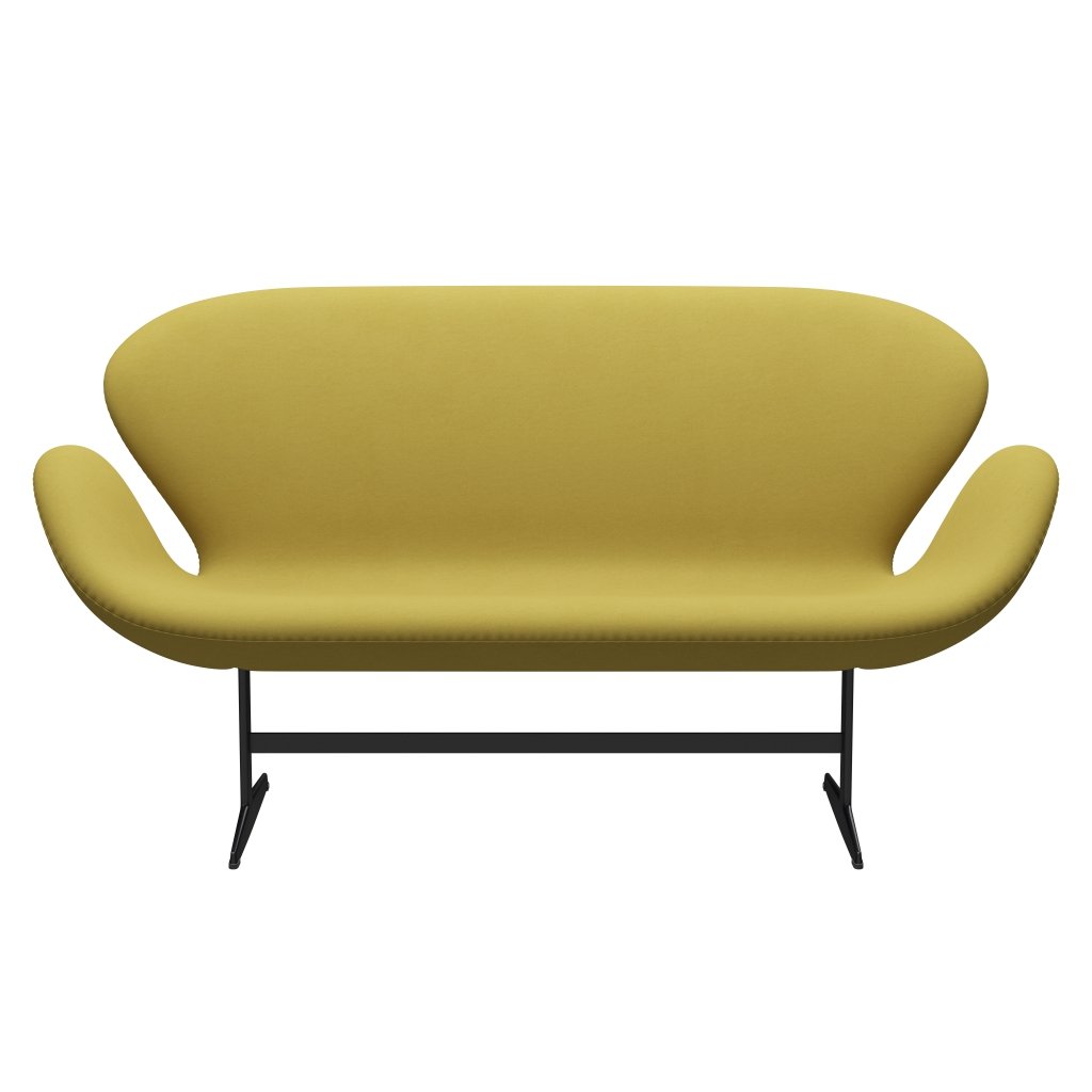 Fritz Hansen Swan Sofa 2 Seater, Black Lacquered/Comfort Sand Light (01049)