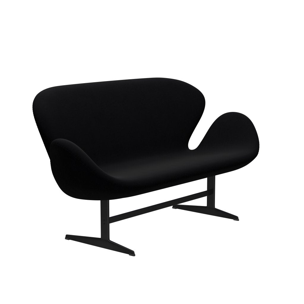 Fritz Hansen Swan Sofa 2 Seater, Black Lacquered/Comfort Black (00050)