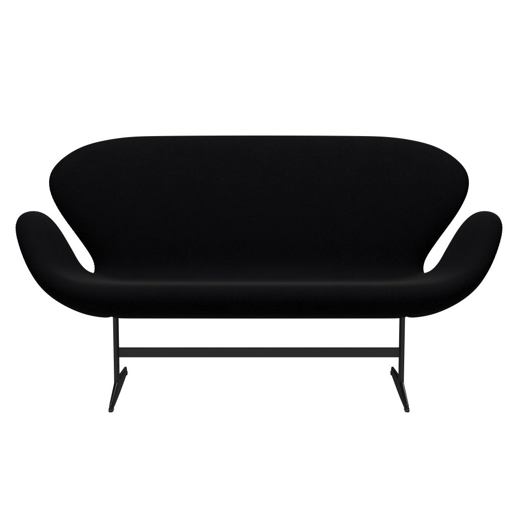 Fritz Hansen Swan Sofa 2 osobę, czarny lakier/komfort czarny (00050)