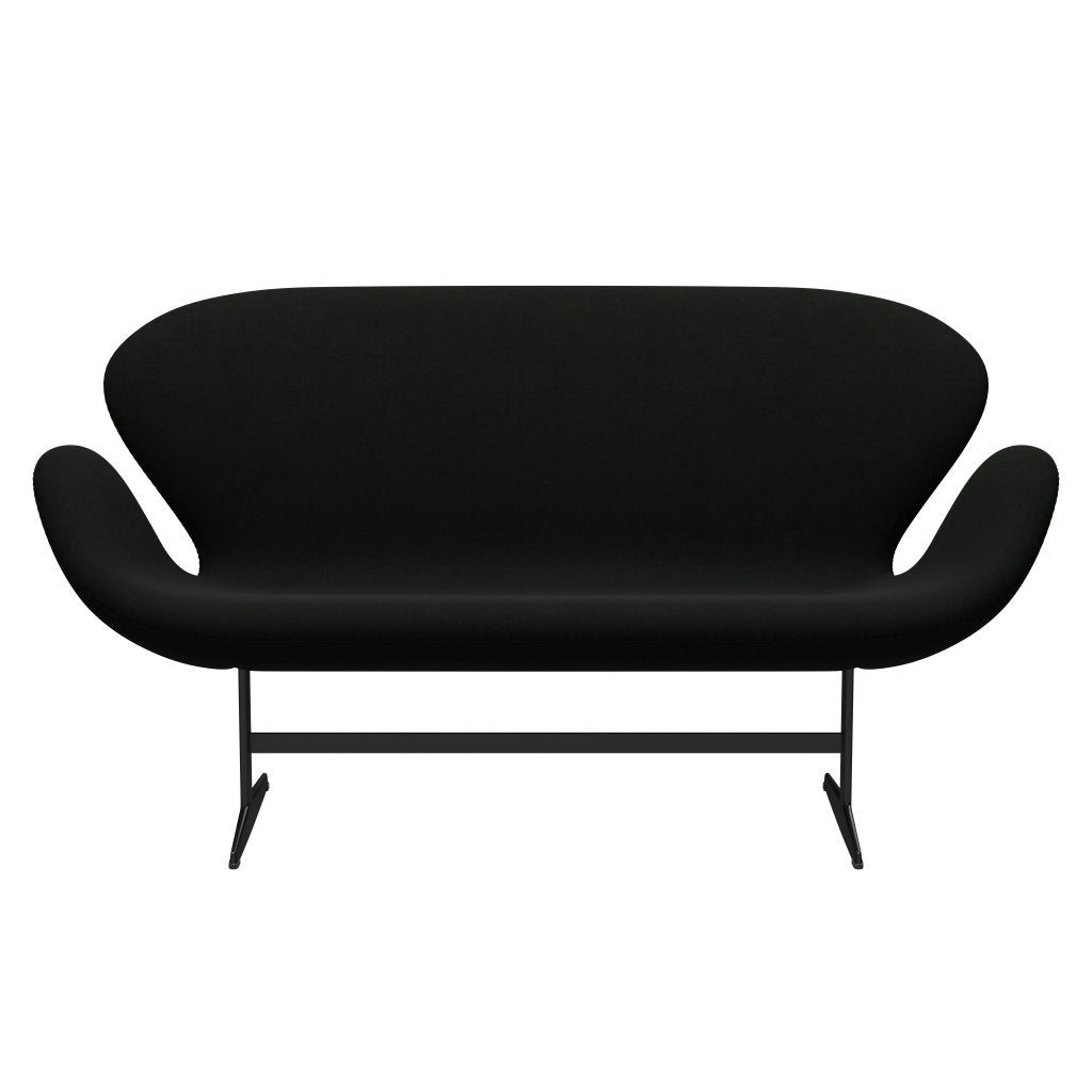 Fritz Hansen Swan Sofa 2 osobę, czarny lakier/komfort czarny (60009)