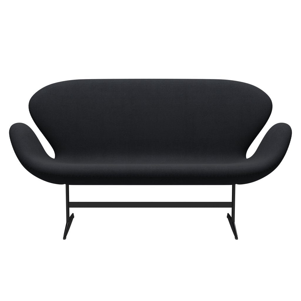 Fritz Hansen Swan Sofa 2 osobę, czarny lakier/sława szary (60019)