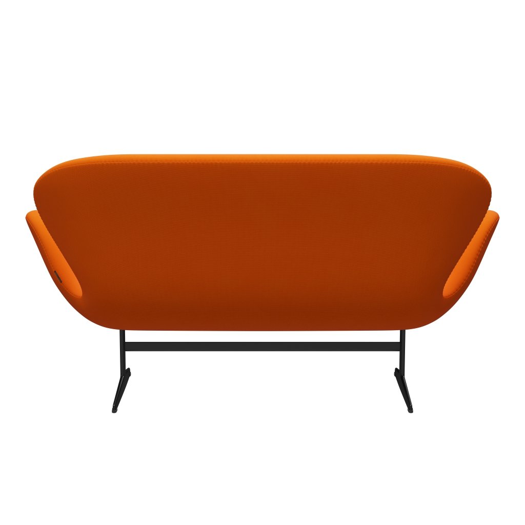 Fritz Hansen Swan Sofa 2 osobę, czarny lakier/sława pomarańczowa (63077)