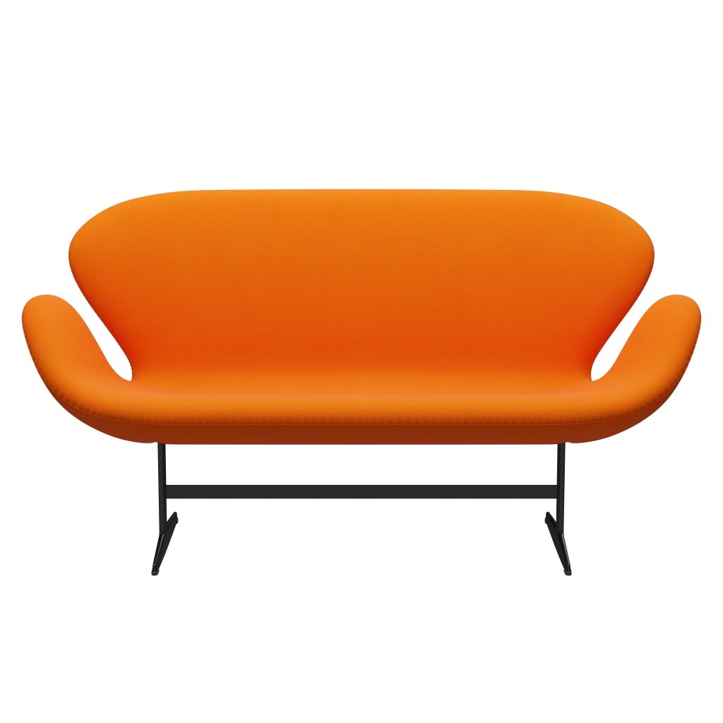 Fritz Hansen Swan Sofa 2 osobę, czarny lakier/sława pomarańczowa (63077)