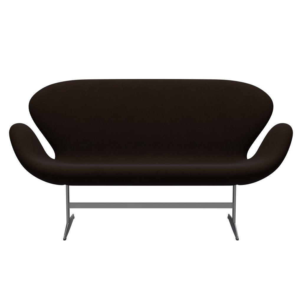 Fritz Hansen Swan Sofa 2 osobę, srebrny szary/komfort brązowy (01566)