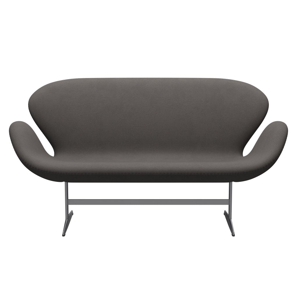 Fritz Hansen Swan Sofa 2 Seater, Silver Grey/Comfort Dark Grey (60008)