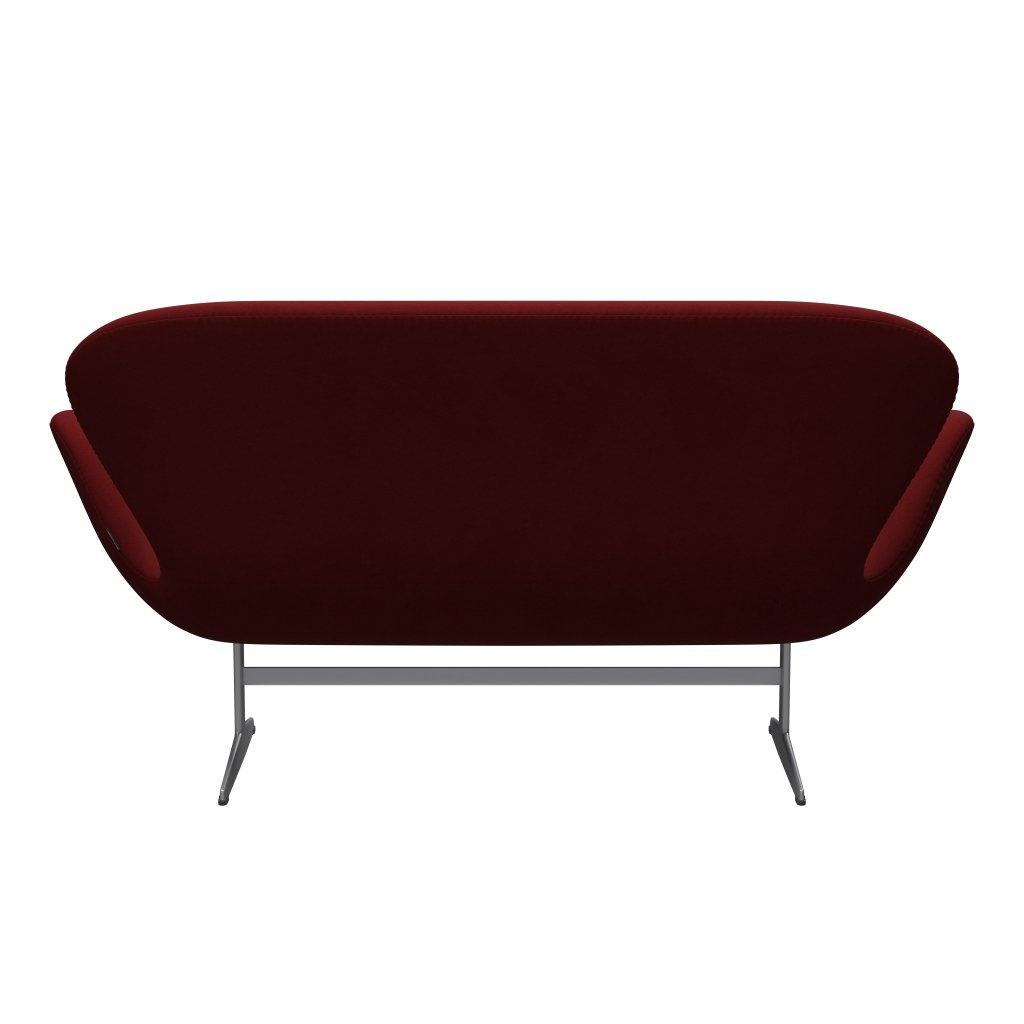 Fritz Hansen Swan Sofa 2 osobę, srebrny szary/komfort ciemnoczerwony (01153)