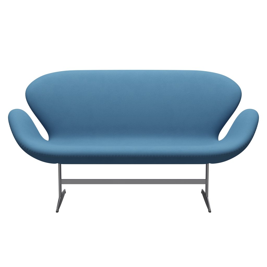 Fritz Hansen Swan Sofa 2 osobę, srebrny szary/komfort jasnoniebieski (01124)